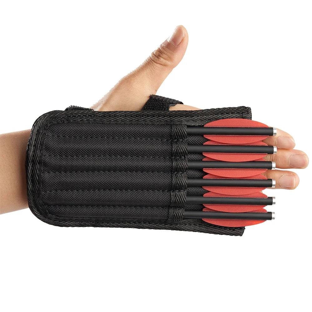Black Nylon Arrow Quiver – Portable Crossbow Bolt Holder for Hunting