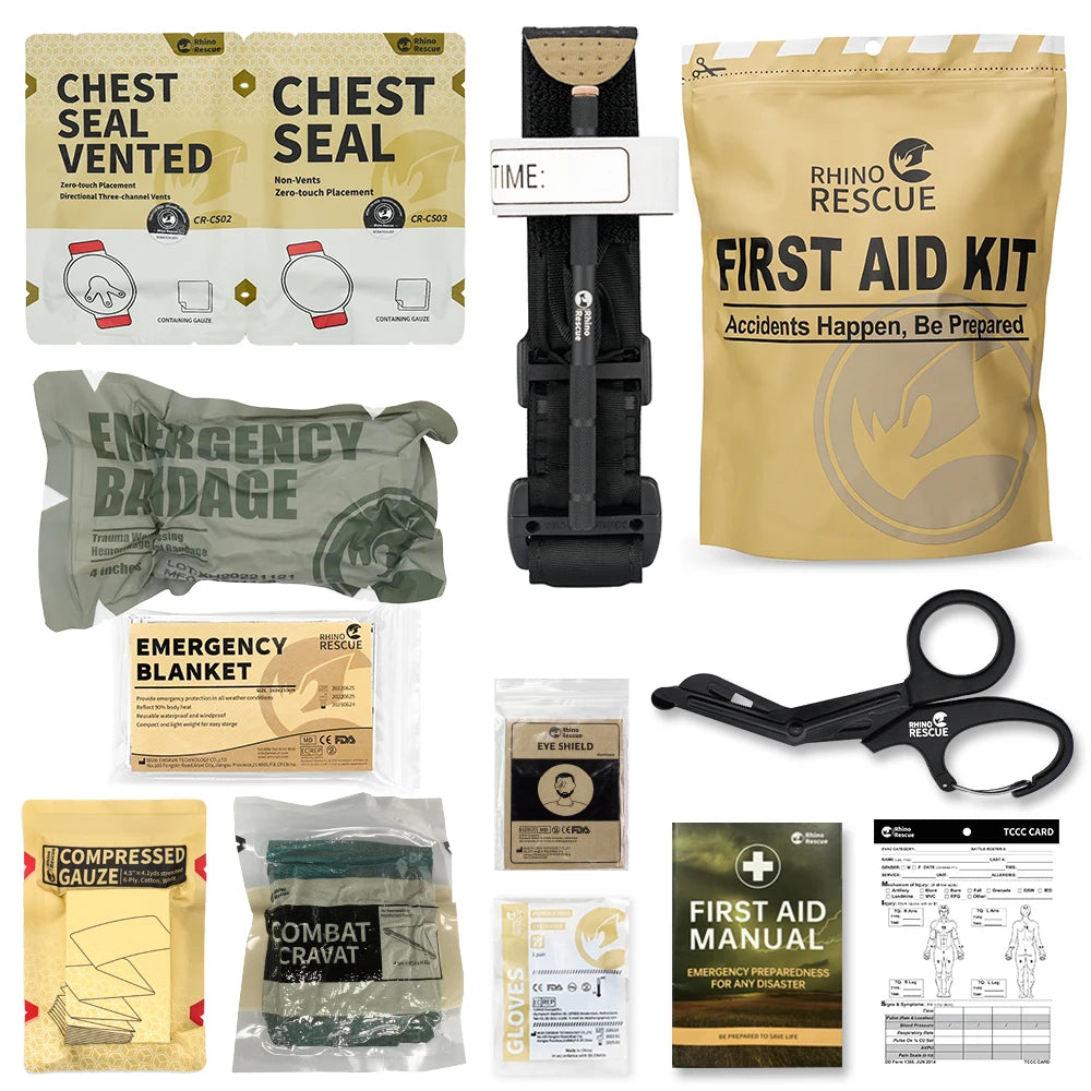 Rhino Rescue Tactical Trauma Kit, Emergency First Aid Bleeding Control, Tactical IFAK For First Aid