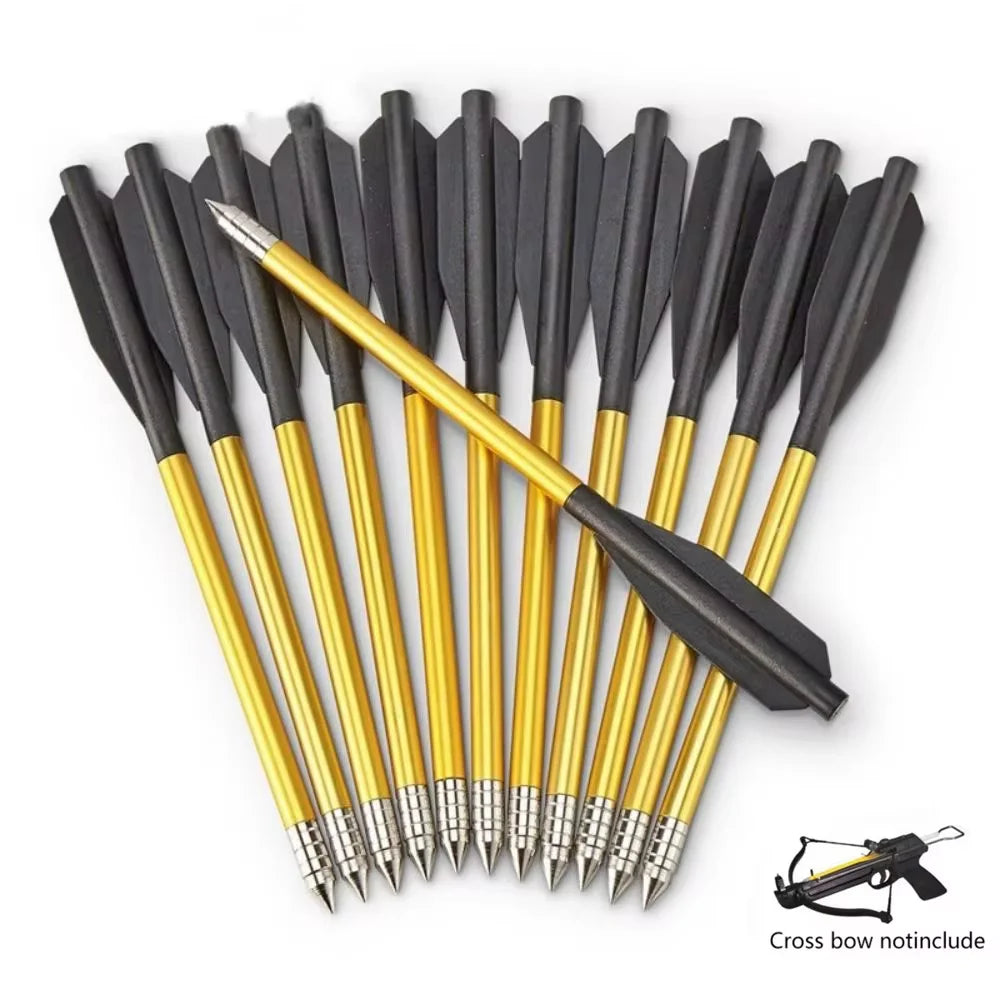 12pcs 6.5" Aluminium Crossbow Bolts – 50/80lb Mini Crossbow Arrows