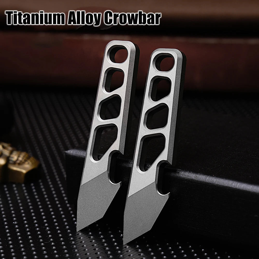 55mm mini titanium alloy EDC crowbar – compact opener and multipurpose keychain tool