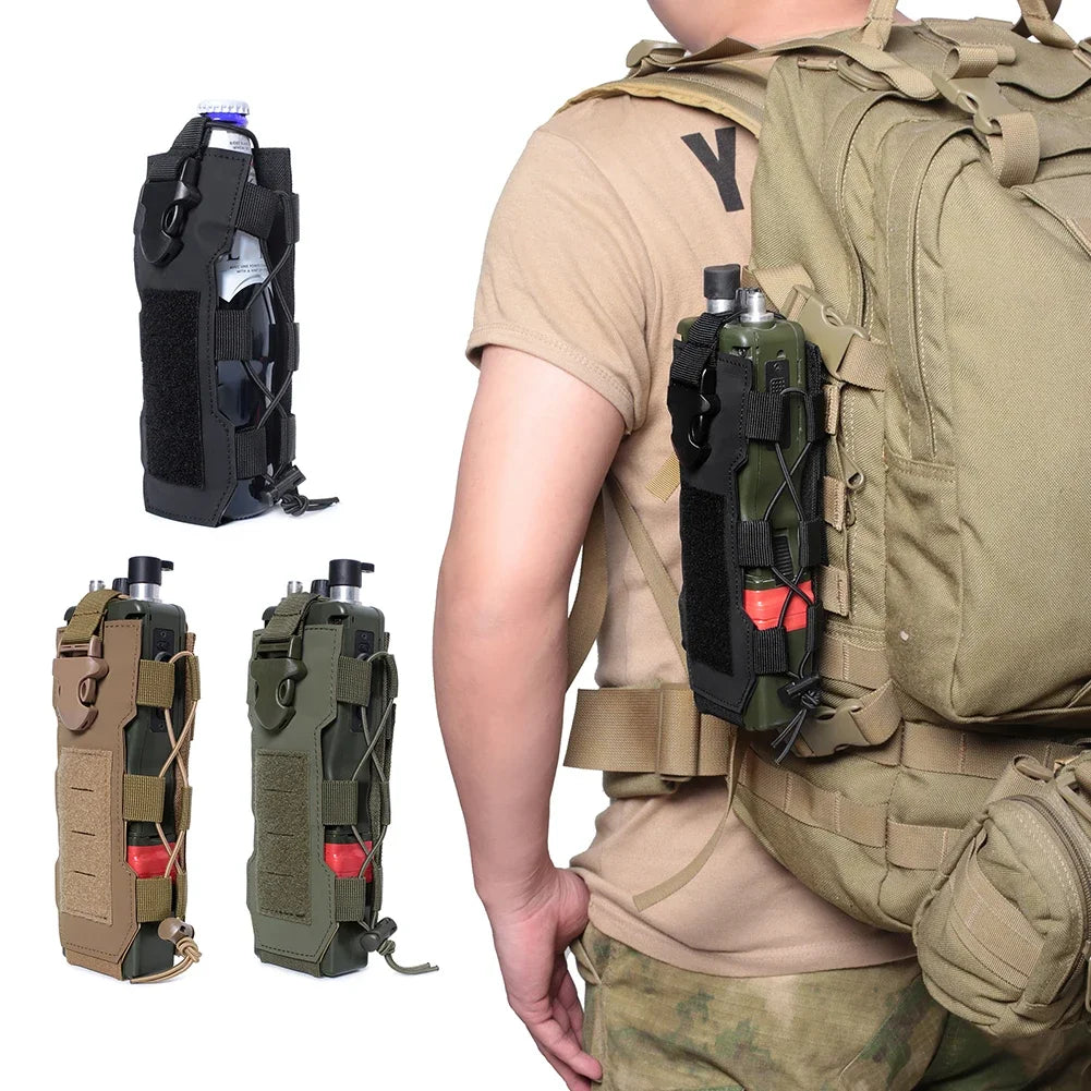 Tactical Molle Water Bottle Pouch – Outdoor Drawstring Bottle Holder for Camping & Hiking