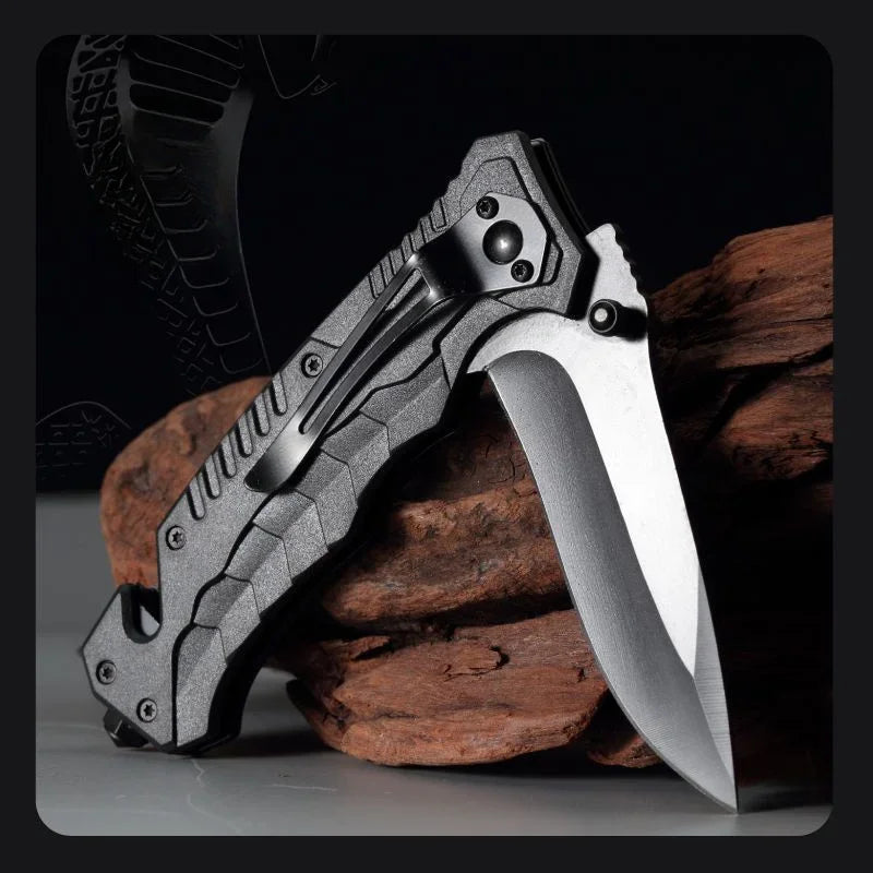 Portable Folding Knife – Plastic Handle Stainless Steel Blade for Camping & Outdoor Survival