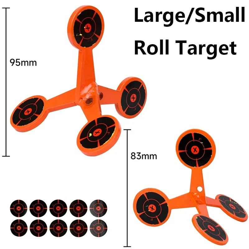 Pinball Shooting Metal Rolling Target Set - Slingshot & Air Gun Practice with Splash Target Paper