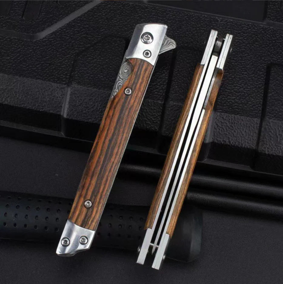 Damascus Pattern Folding Knife – Multi-Purpose High Hardness Outdoor Tool