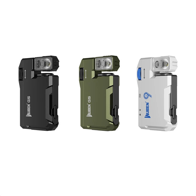 Rechargeable EDC Flashlight 400 Lumens Compact LED Torch with RGB Light