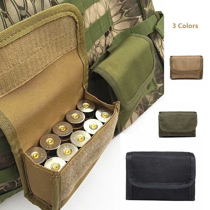 Tactical 10-Round Ammo Pouch, MOLLE Nylon Waist Bag for Outdoor Shooting, Mini EDC Mag Molle Pouch