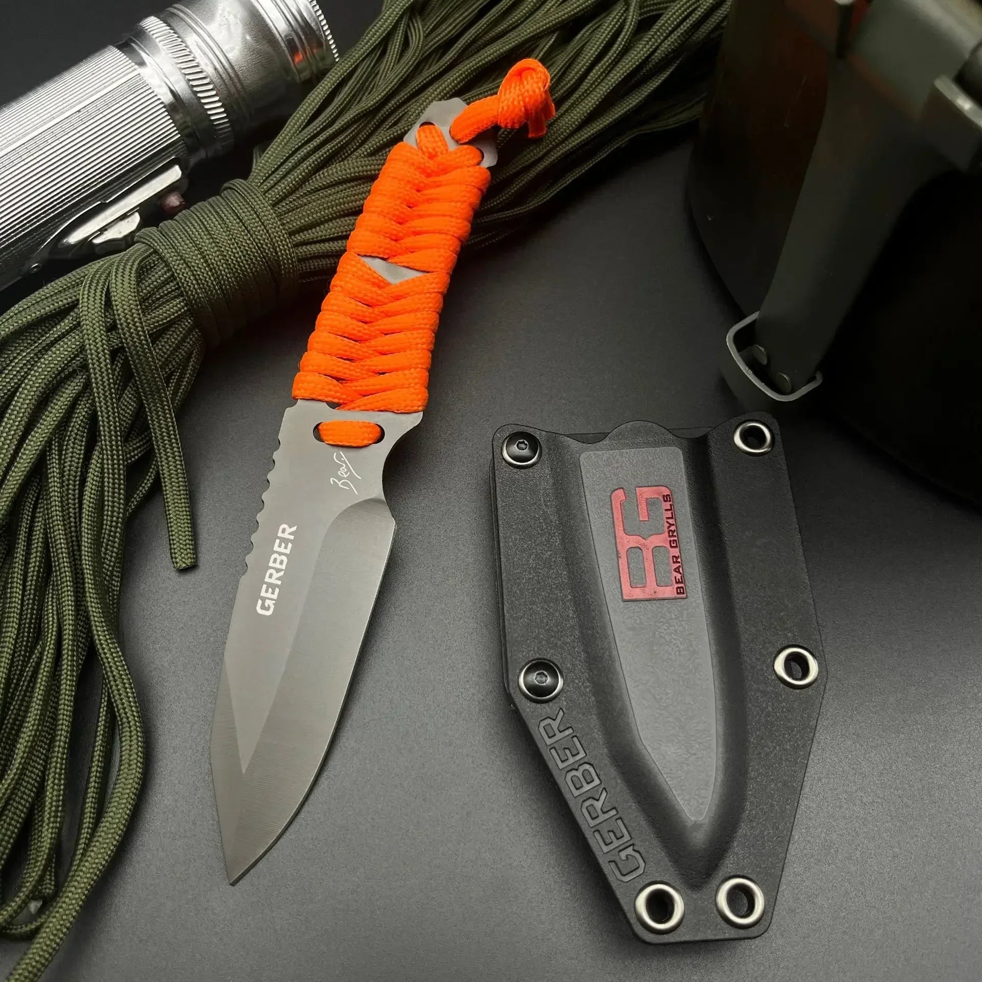 Multi-Purpose Fixed Blade Outdoor Knife, EDC Survival & Camping Tool, Pocket Knife with Scabbard