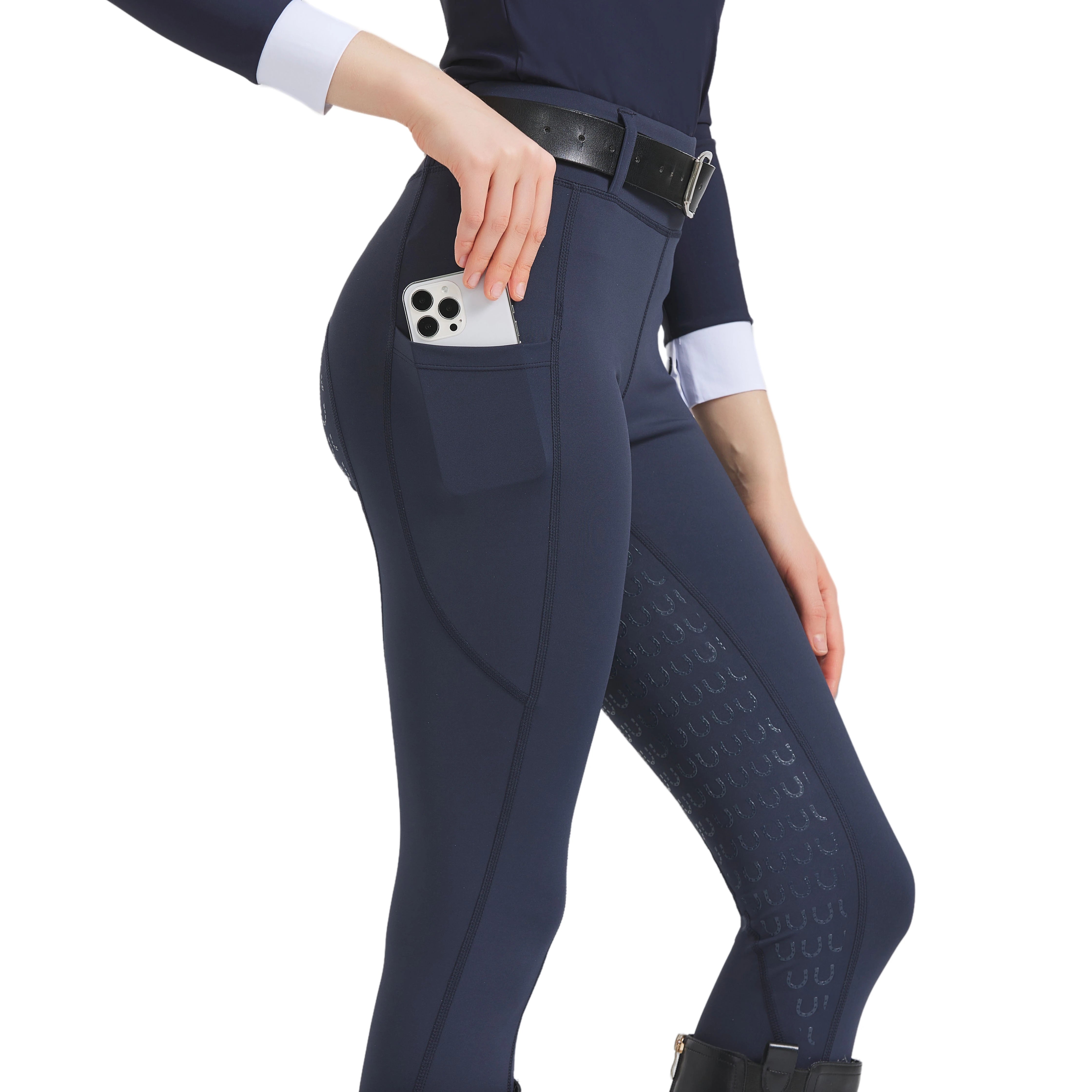 Women's High-Stretch Silicone Riding Pants – Slim-Fit, Breathable Knitted Equestrian Tights