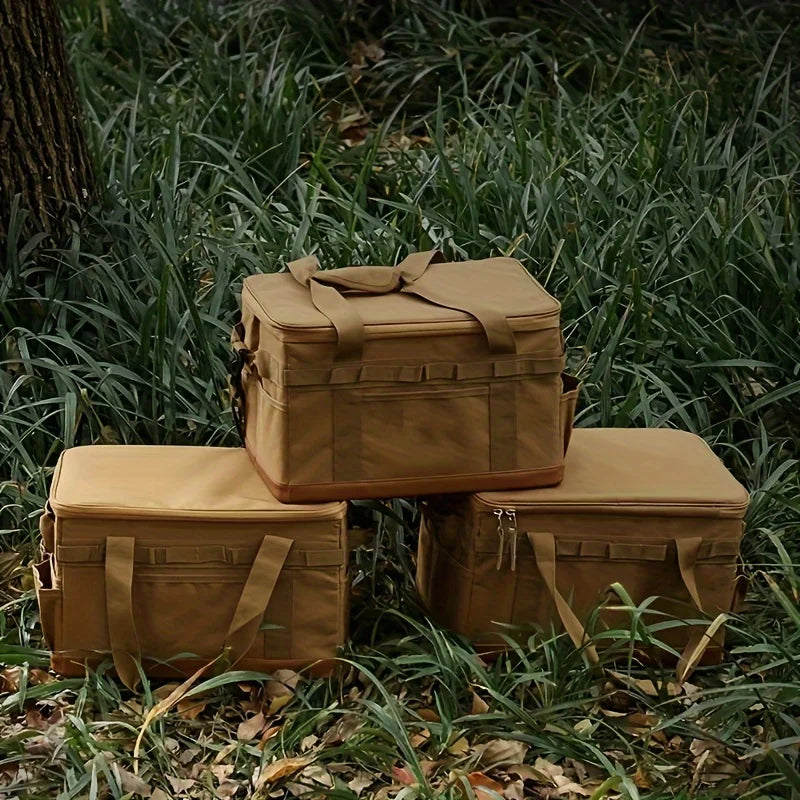 30L/45L Collapsible Camping Storage Bag with Waterproof Base & Adjustable Dividers