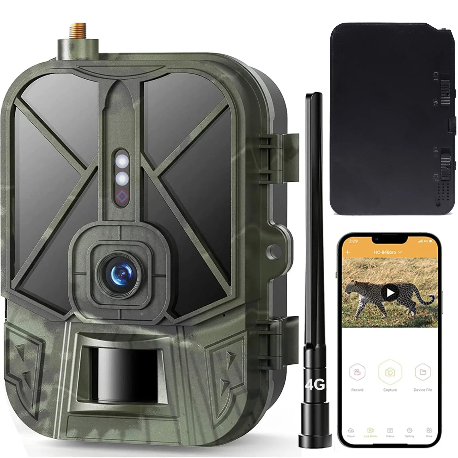 Suntekcam 4G 4K Wildlife Trail Camera, 30MP HD Live Video & Night Vision, Cellular 50MP, Waterproof