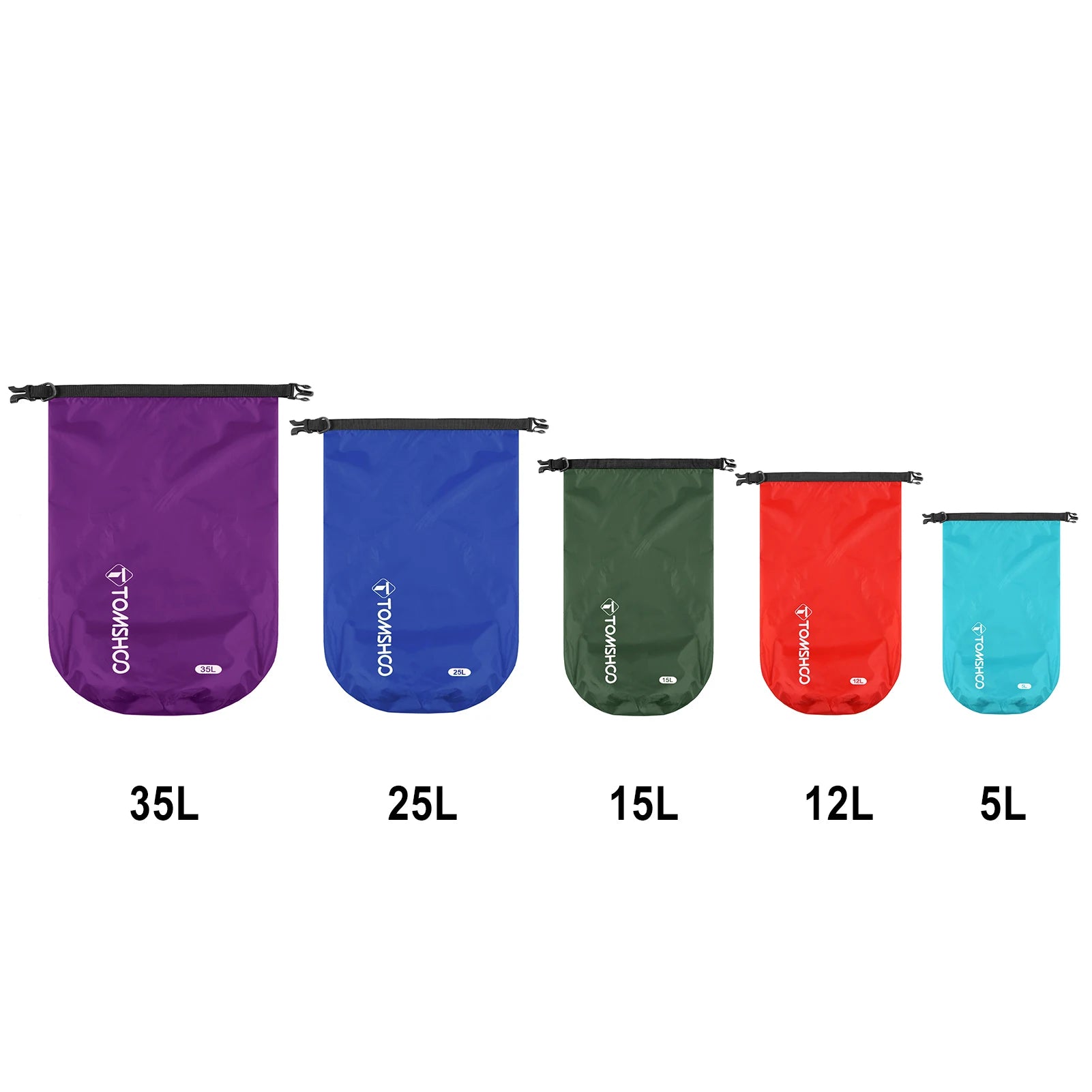 Waterproof Dry Bag Set – 5 Lightweight Sacks for Camping & Rafting