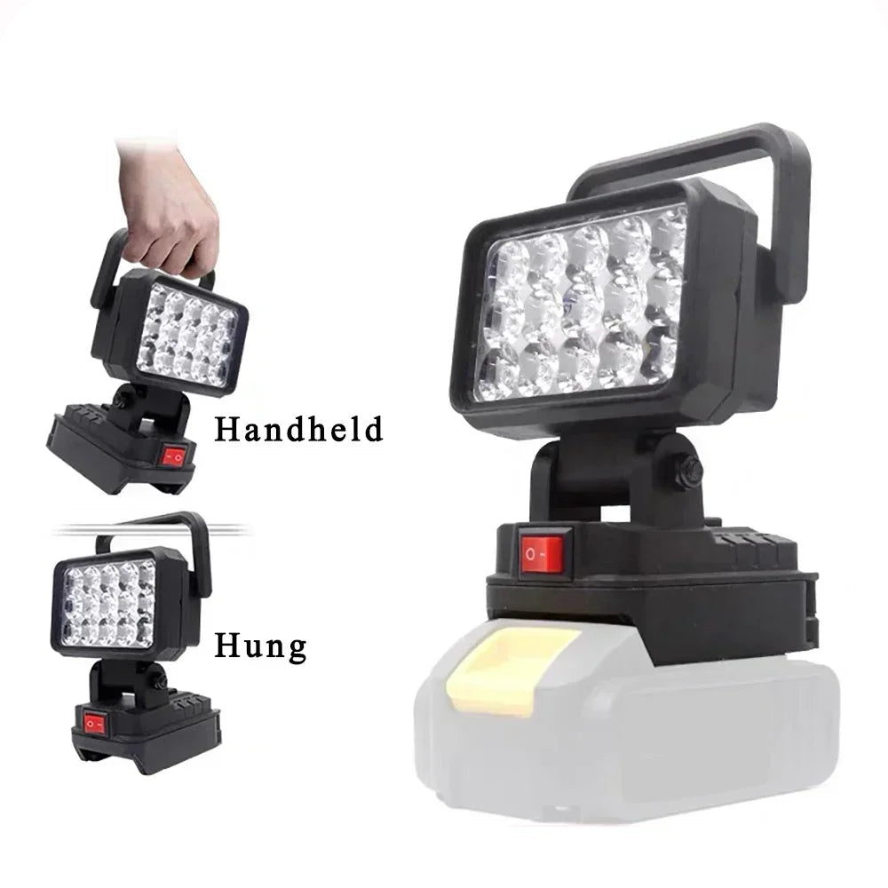 15 Beads LED Working Light – Portable Hand Lantern for 18V Li-ion Batteries