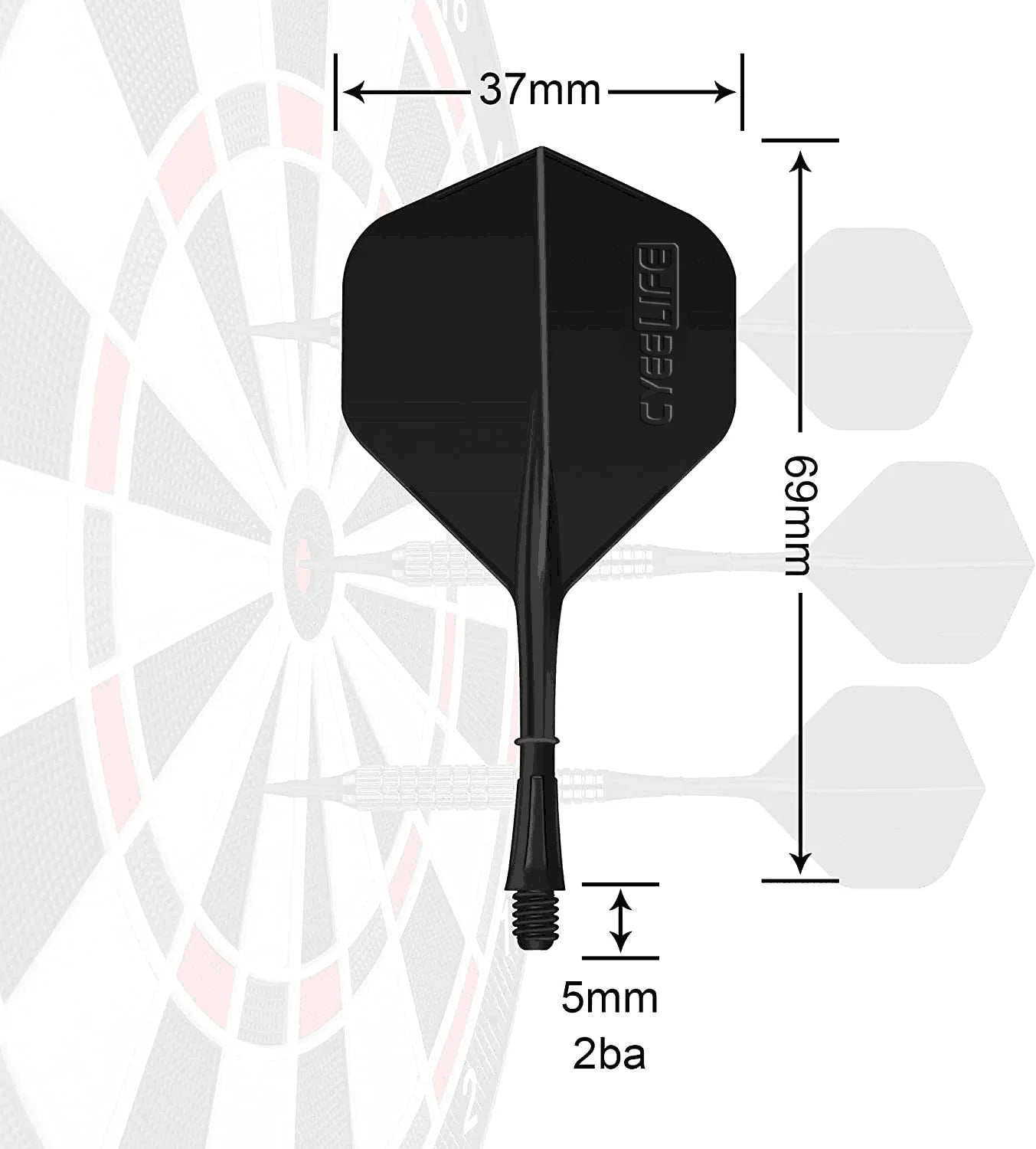 6PCS Integrated Dart Flights & Shafts Set – 2BA Screw In-One, Durable & Anti-Fall