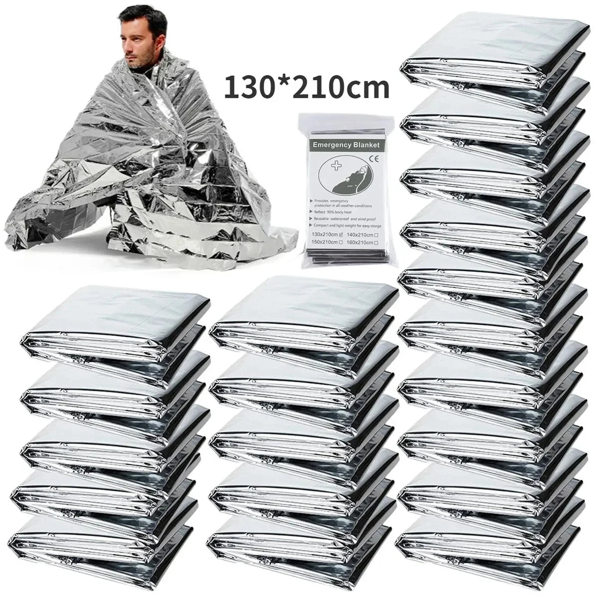 Emergency Foil Thermal Blanket for Survival, First Aid & Outdoor Use
