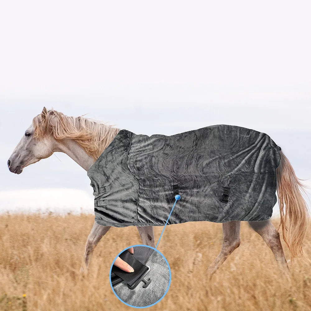 Thickened Flannel Horse Blanket for Winter Warmth and Insect Protection