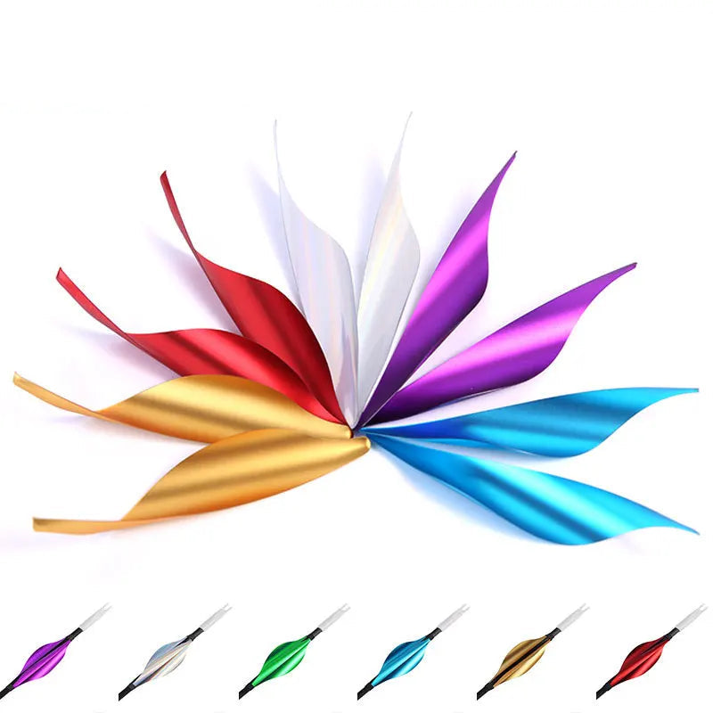 50pcs Archery Spin Vanes, 1.75/2 Inch Feather Fletching for Arrows, LH/RH Spiral Plume DIY Fletching