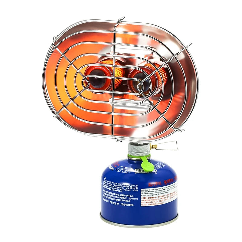 Portable Infrared Camping Heater with Double Burner for Outdoor Use