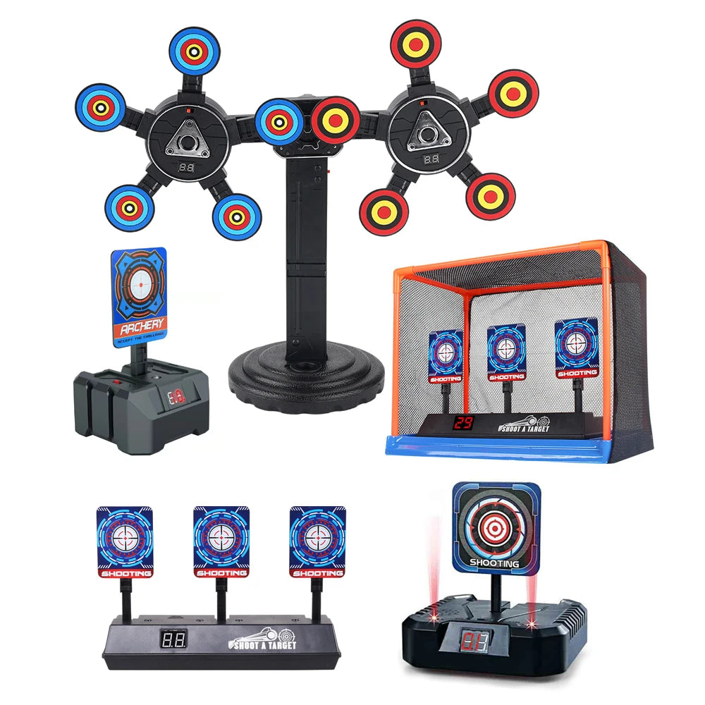 Electronic Auto-Return Scoring Target – Nerf, AWM & Gel Ball Toy Gun Practice Game