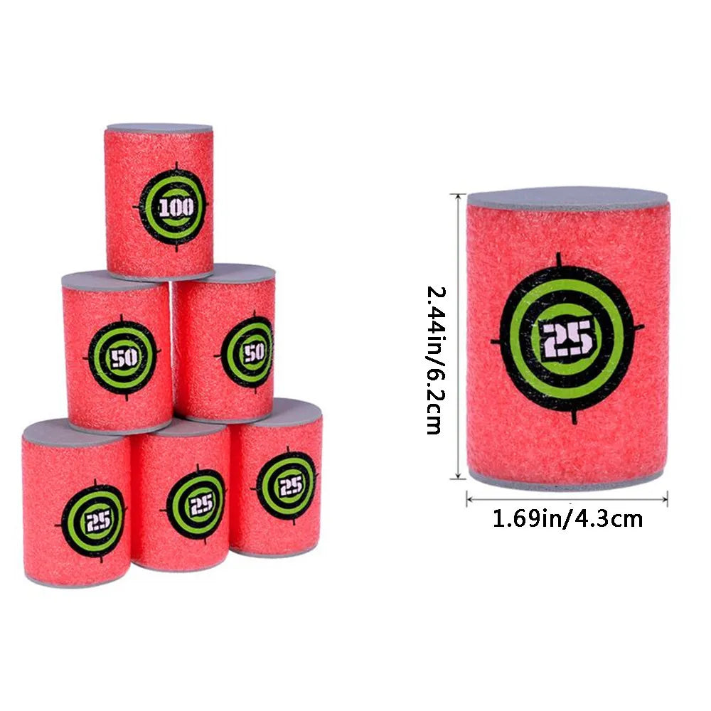 6pcs EVA Foam Target Cans – Dart Targets for Nerf N-Strike Elite Toy Guns