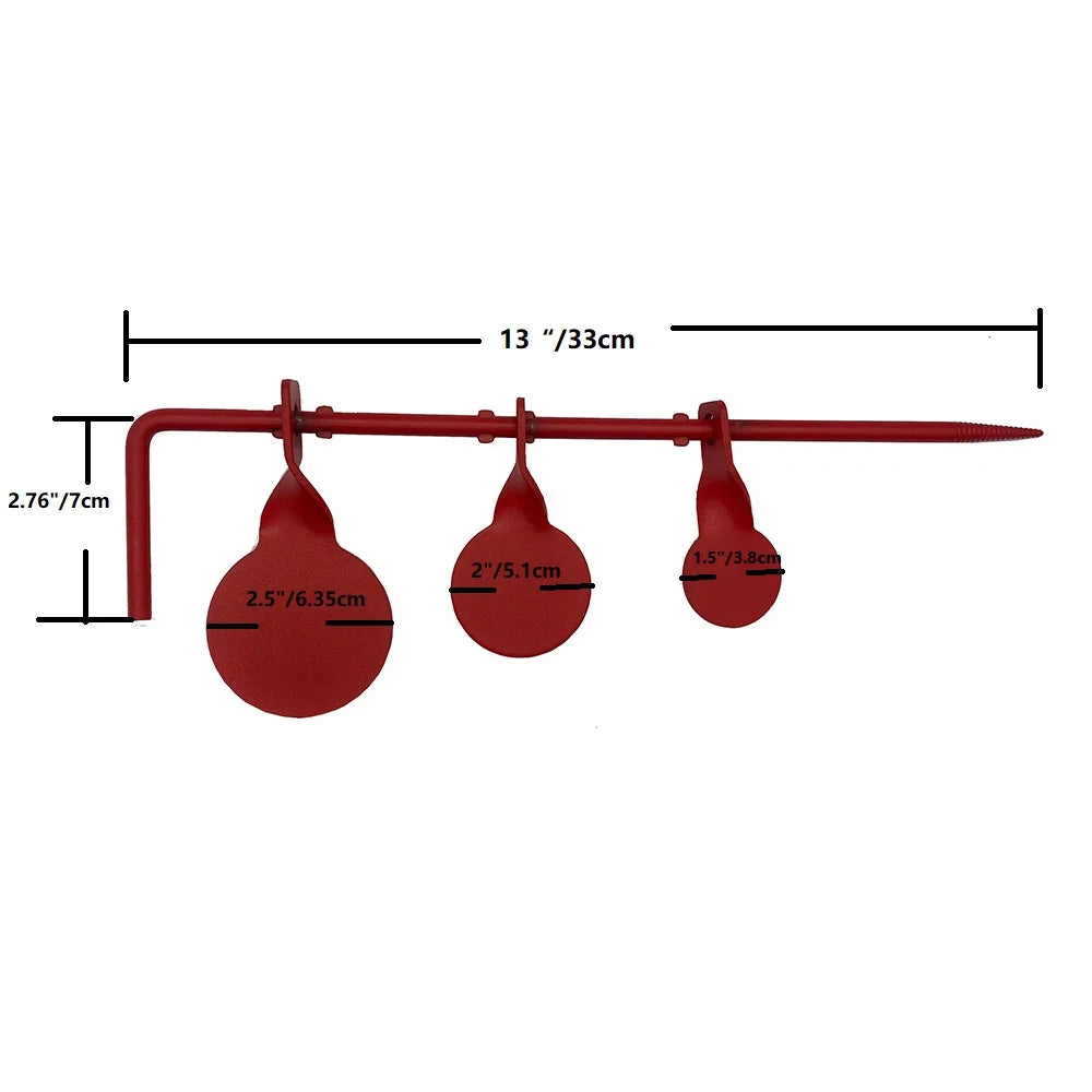 Self-Screwed Triple Head Metal Spinner Targets – 3mm Red Shooting Target
