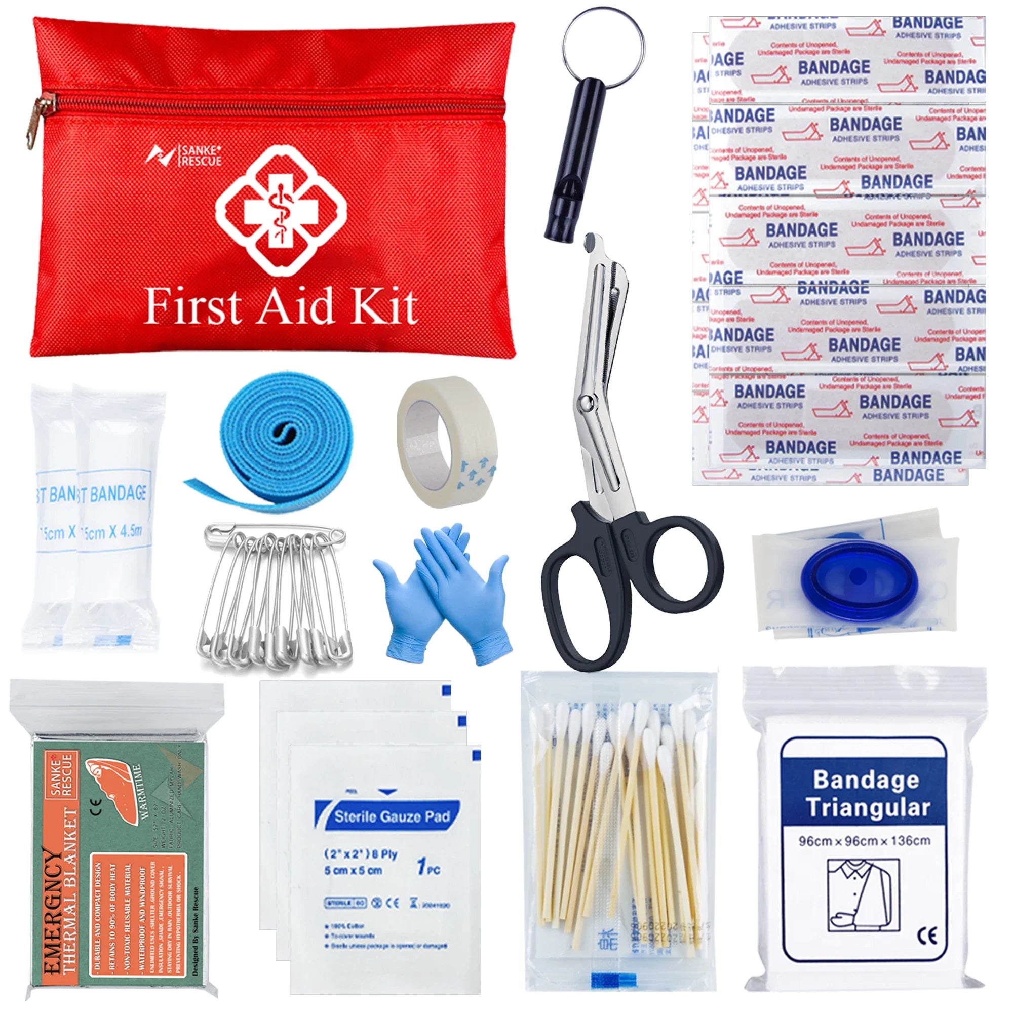 Tacticalgear Survival First Aid Kit – EDC Pouch for Car, Camping & Outdoor Emergencies