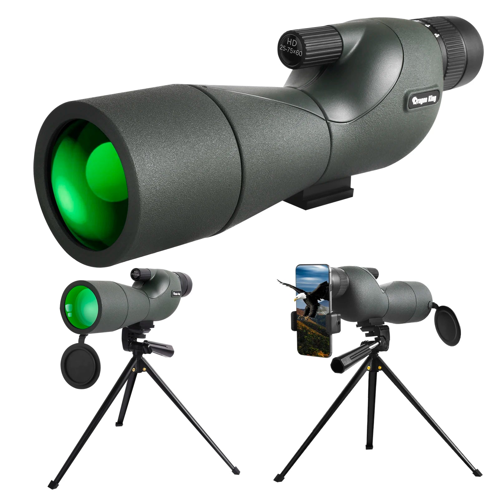 25-75x60 Zoom Spotting Scope Monocular for Bird Watching & Target Shooting