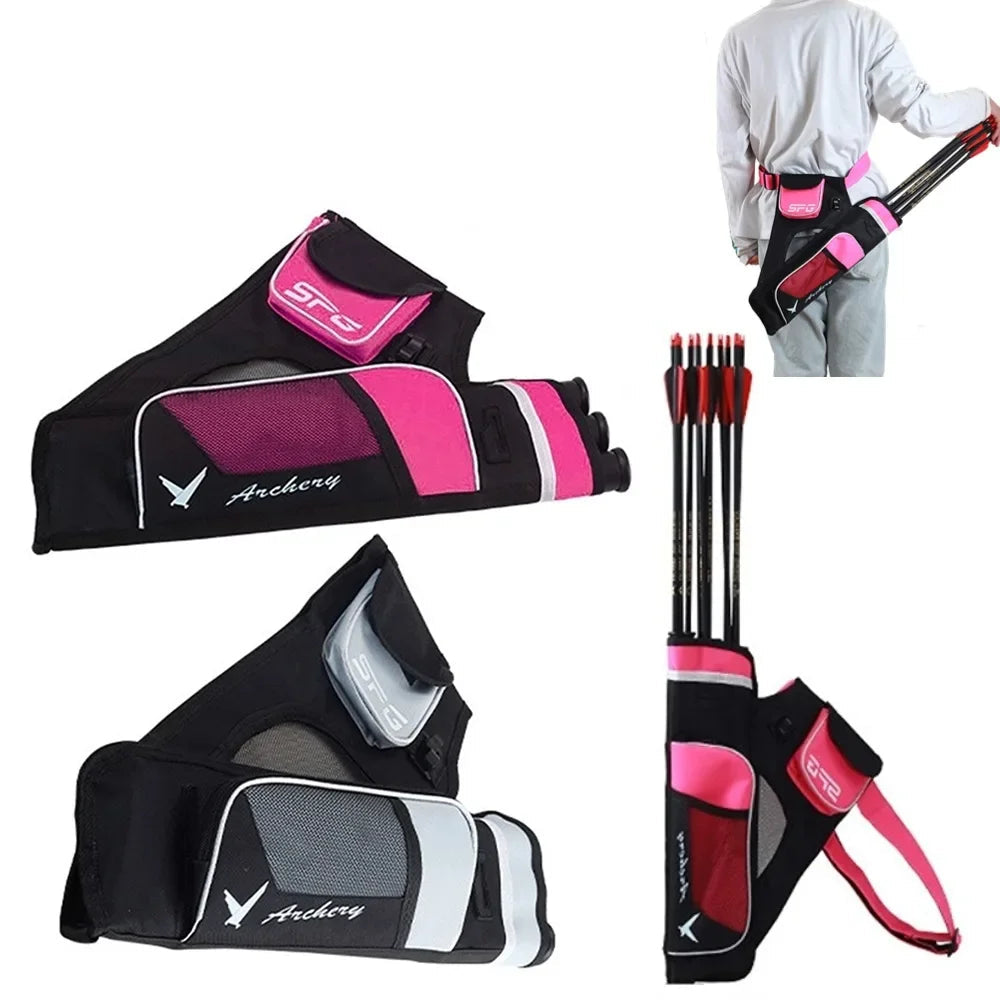Professional Arrow Quiver – Oxford Cloth, Three-Tube Storage, Adjustable Shoulder & Waist Carry