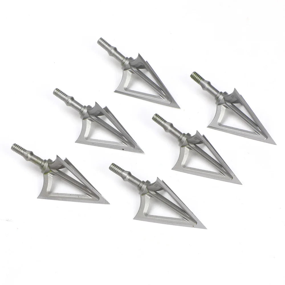 3/6/12pcs Archery Broadheads – 100/125 Grain Stainless Steel 3-Blade Hunting Tips
