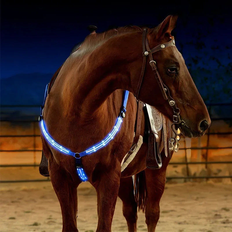 LED Horse Chest Strap – 100CM Luminous Riding Decoration for Night Safety
