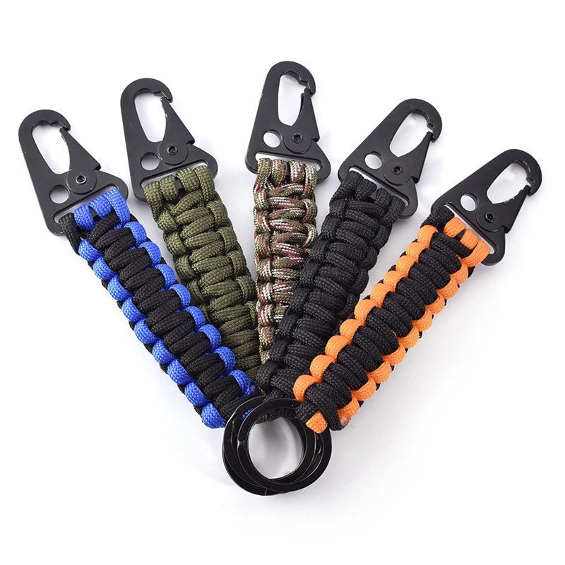 Outdoor Paracord Rope Keychain – EDC Survival Kit Lanyard for Hiking & Camping, Military Emergency