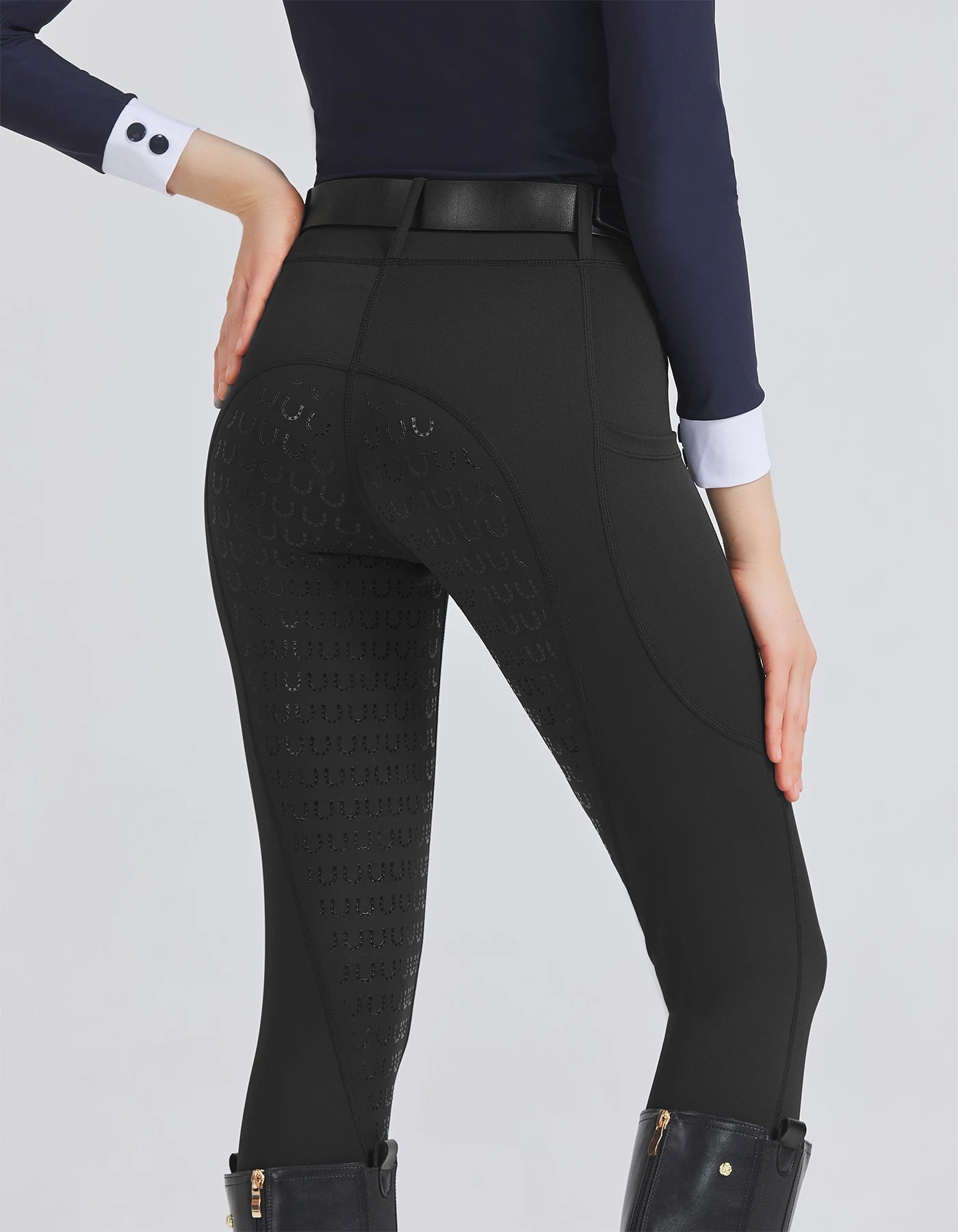 Women's High-Stretch Silicone Riding Pants – Slim-Fit, Breathable Knitted Equestrian Tights