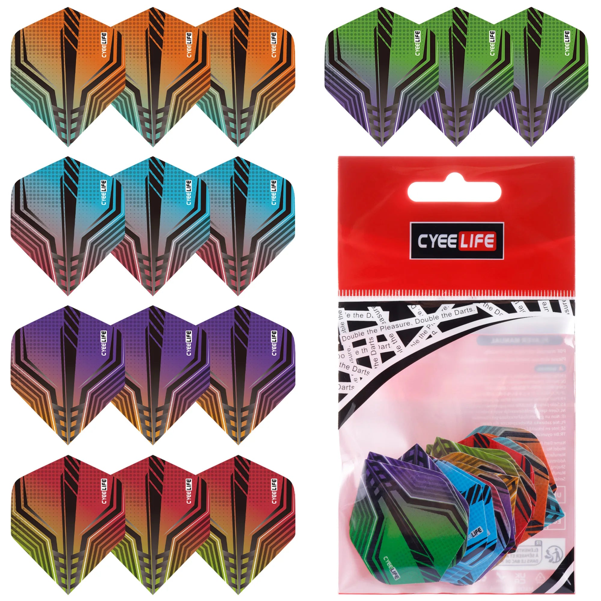 15PCS Standard Dart Flights – Feather Tail Design for Outdoor Games