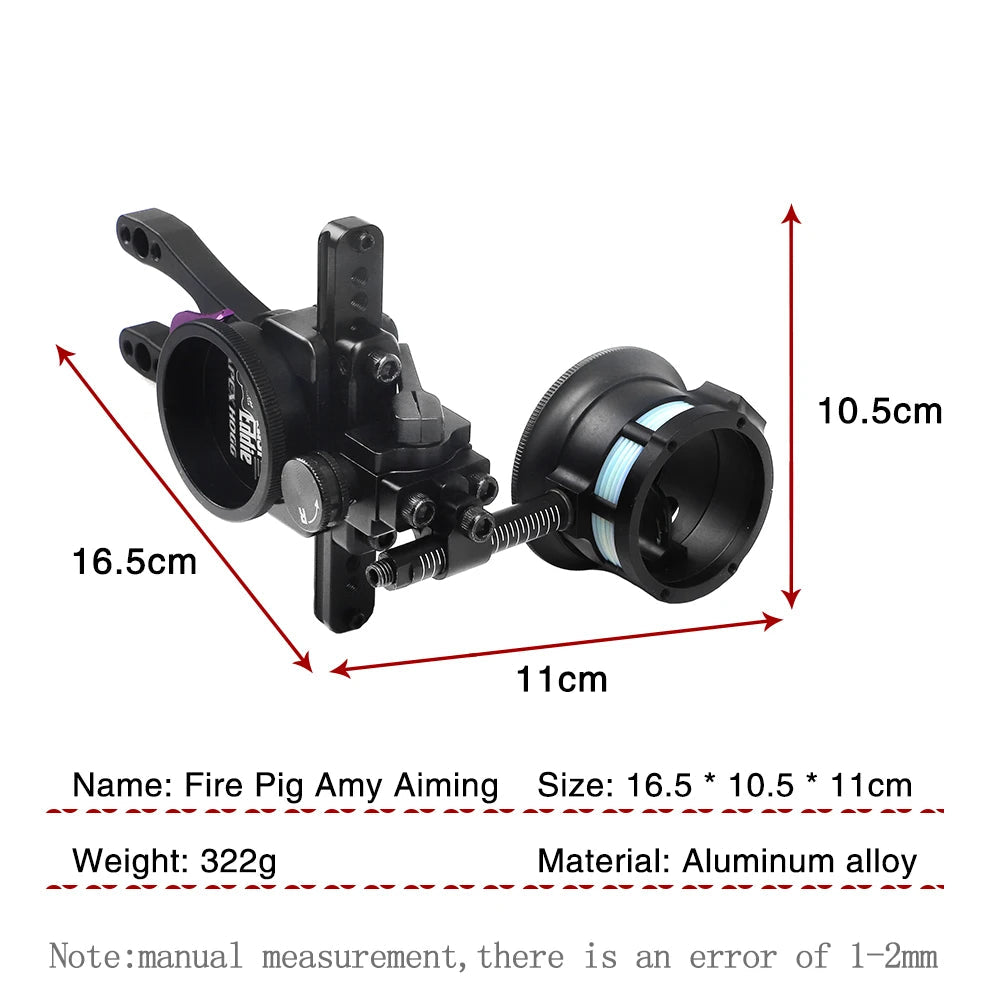 Single Pin Compound Bow Sight with Quick Adjust Long Bar for Precision Aiming
