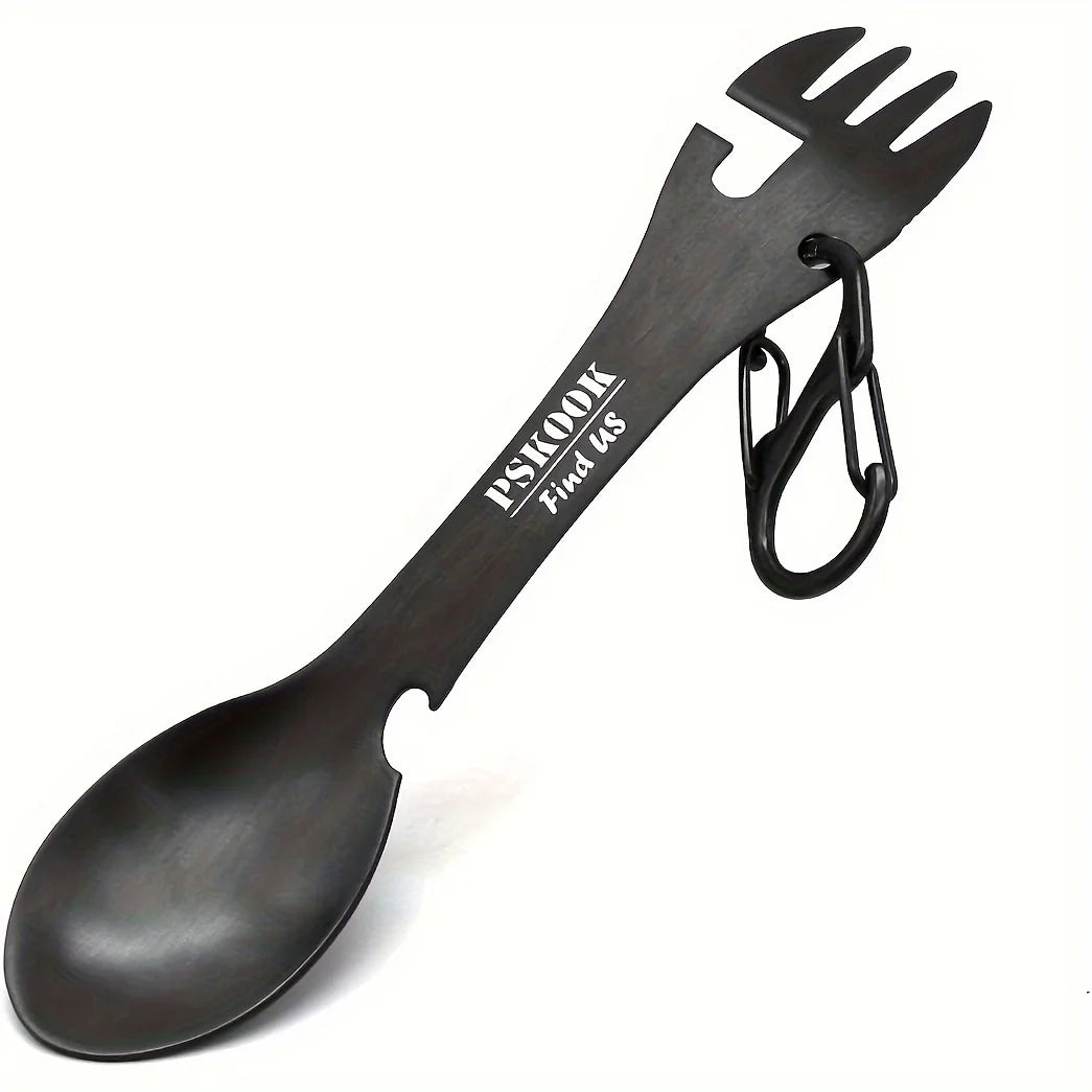 5-in-1 Outdoor Survival Spork – Multi-functional Stainless Steel Camping Utensil