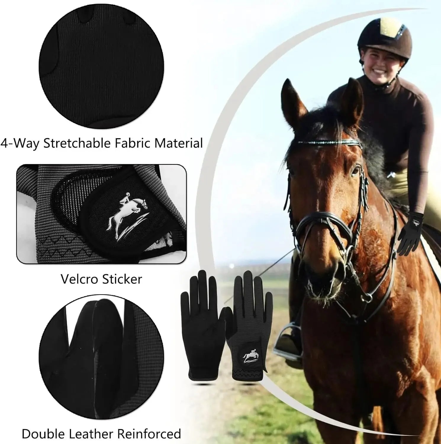 Women's Equestrian Mesh Riding Gloves – Lightweight, Breathable, All-Weather Grip Gloves