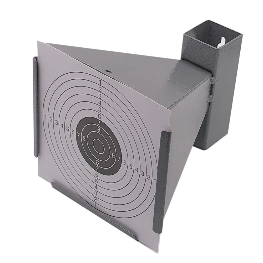 Grey Metal Pellet Trap Funnel-Shape with 20 Paper Targets