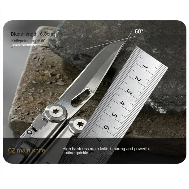 18-in-1 Multitool Pliers Folding Pocket Knife for Outdoor and EDC Use