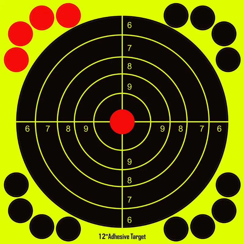 12 Inch Fluorescent Splatter Target Stickers, 10 Sheets for Shooting Practice, Adhesive Targets