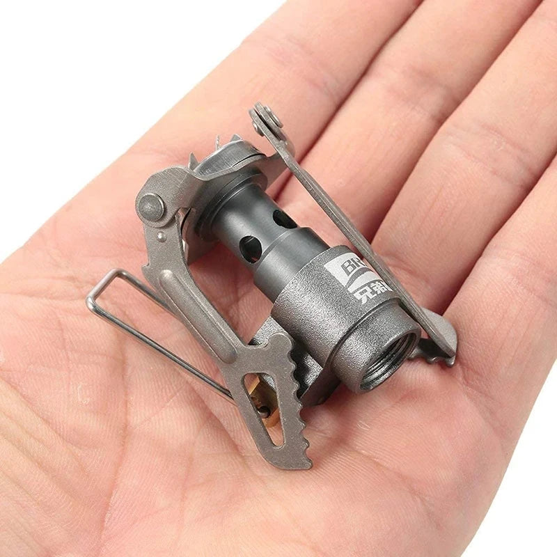 Titanium Ultralight Camping Gas Stove – 25g Mini Outdoor Burner for Hiking & Cooking