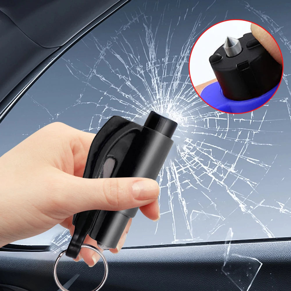 Auto Emergency Glass Breaker Keychain with Seatbelt Cutter – Car Escape Tool for Quick Rescue