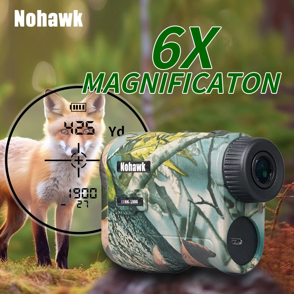 600M/1000M Golf & Hunting Laser Rangefinder with Slope, Flag-Lock & USB Rechargeable Battery