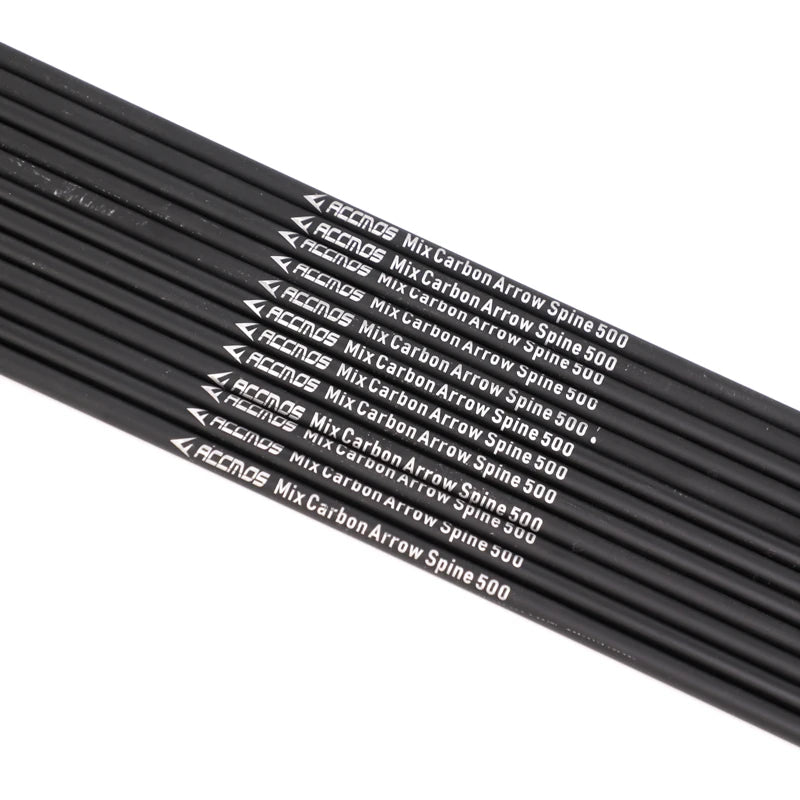 12pcs Mixed Carbon Arrow Shafts, ID 6.2mm Spine 500 for Archery Arrow Tube DIY Hunting Accessories