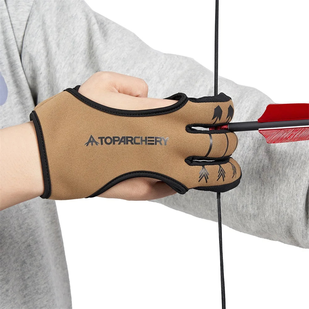 Three Finger Shooting Glove – Durable Archery Protection for Men & Women