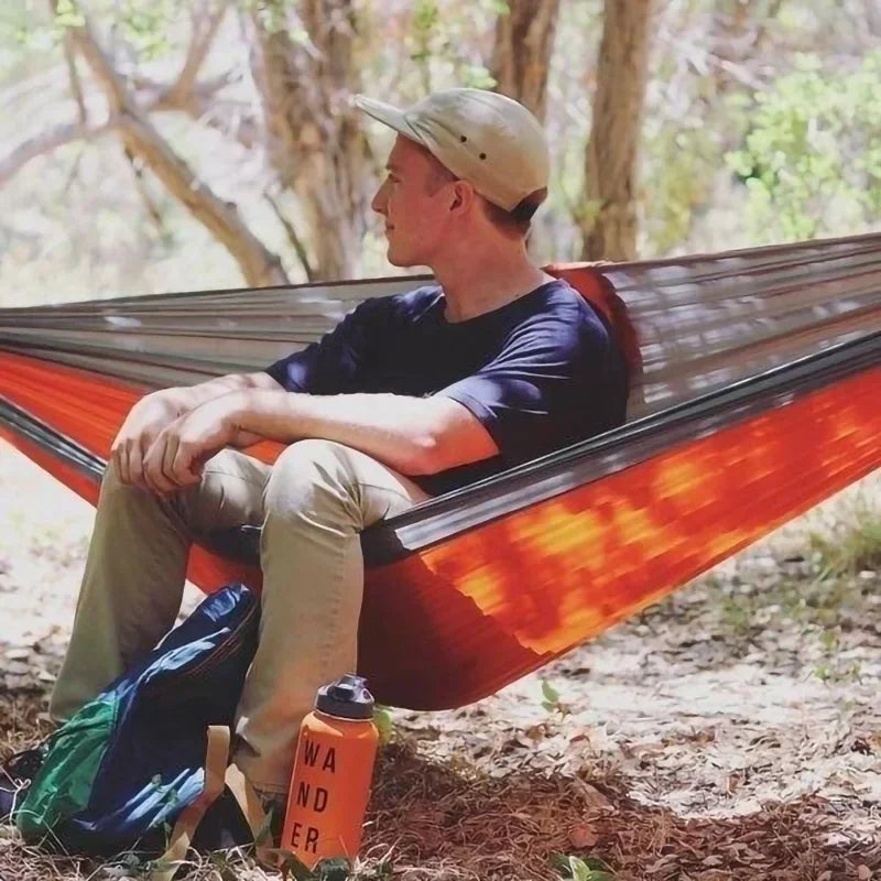 Single Person Camping Hammock with High Strength Parachute Nylon Fabric