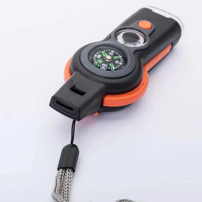 7-in-1 Survival Whistle for Camping, Hiking and Outdoor Safety