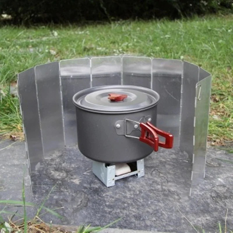 Camping Stove Wind Shield – Foldable Aluminium Alloy Windproof Screen