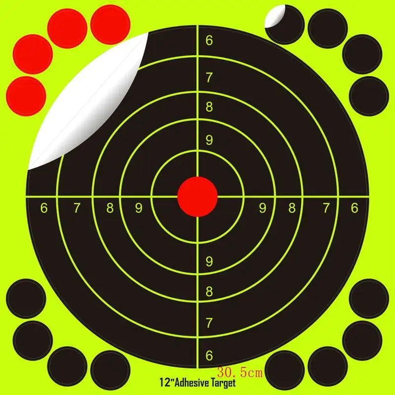 12 Inch Fluorescent Splatter Target Stickers, 10 Sheets for Shooting Practice, Adhesive Targets