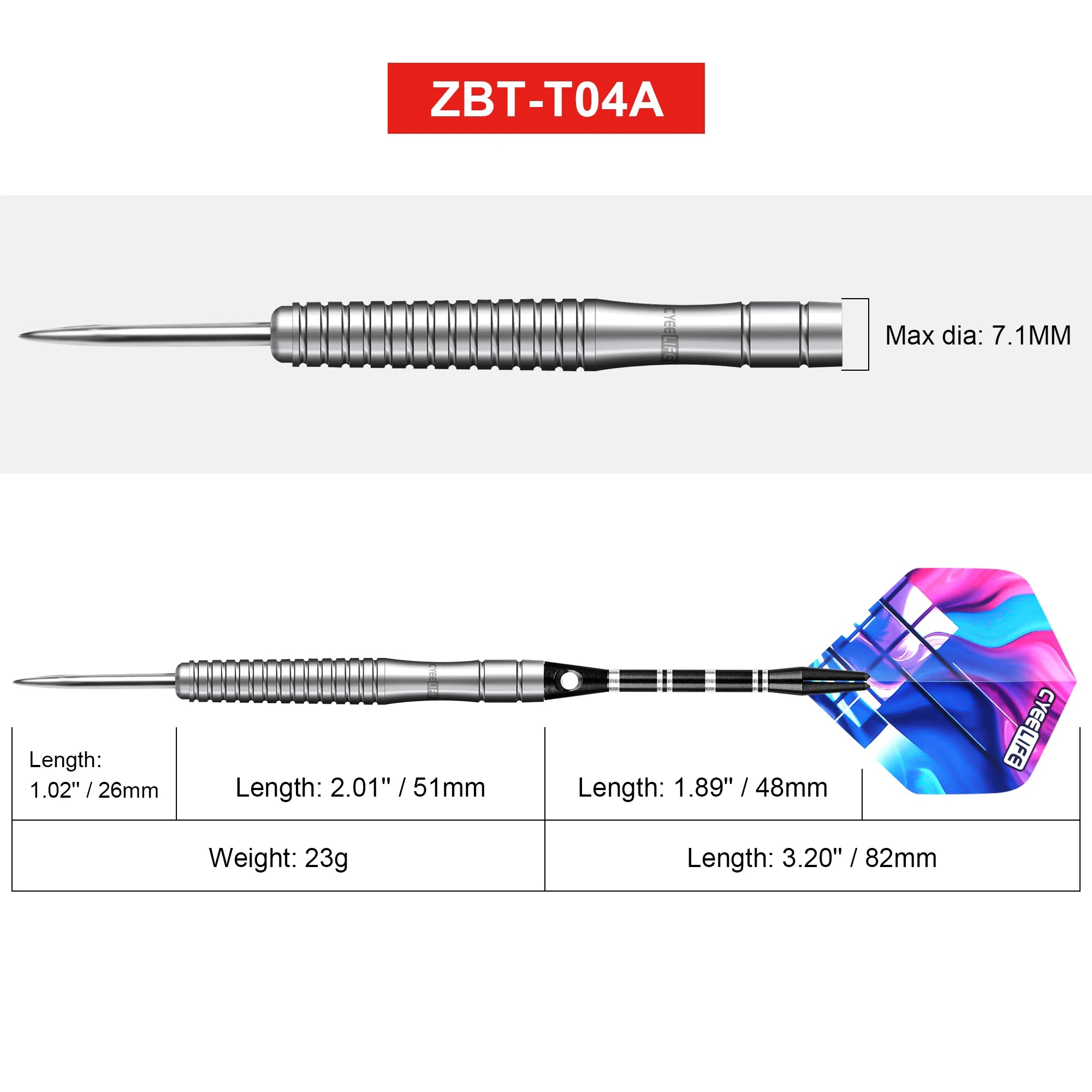 23g Tungsten Steel Tip Darts – 90% Tungsten, Professional Competition Set