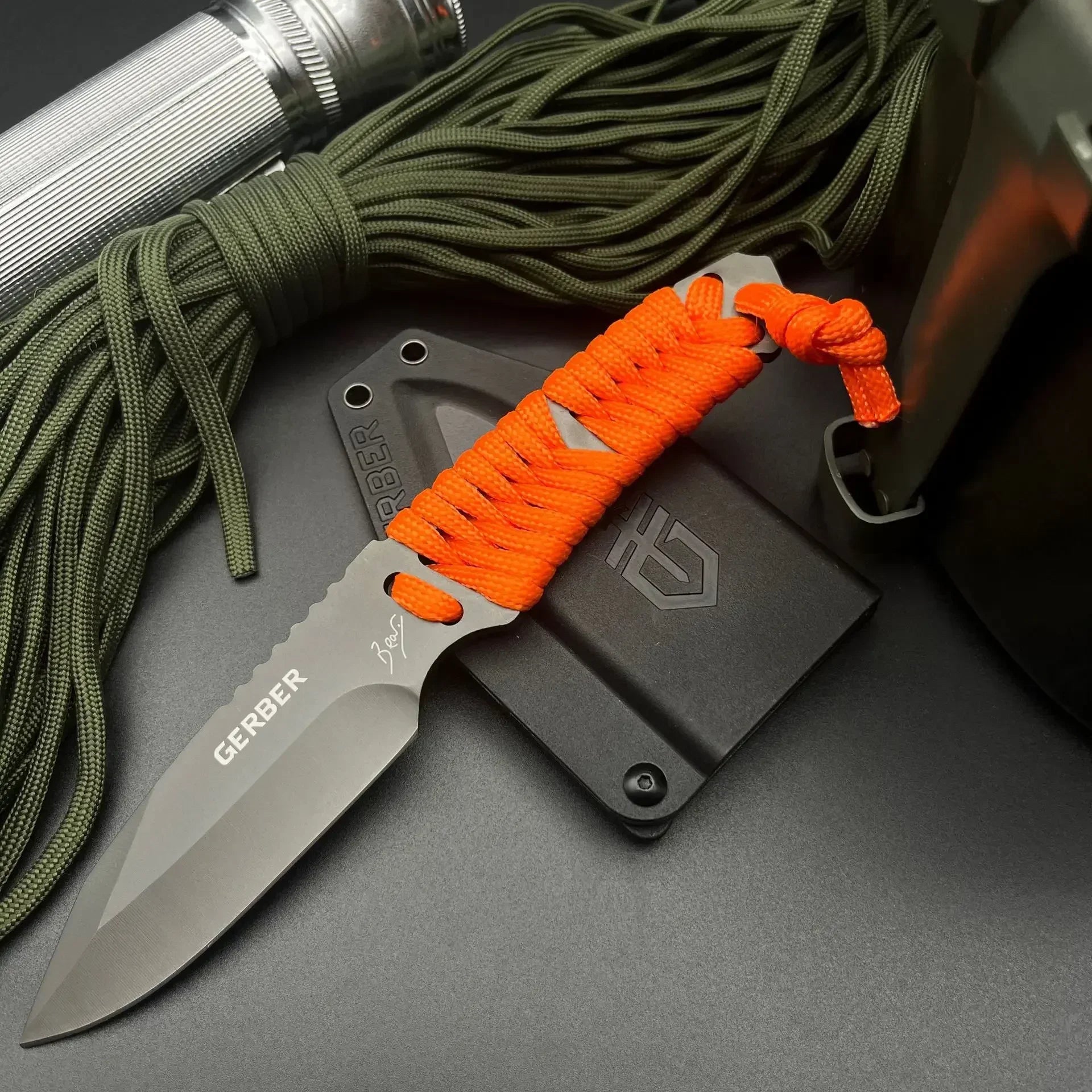Multi-Purpose Fixed Blade Outdoor Knife, EDC Survival & Camping Tool, Pocket Knife with Scabbard