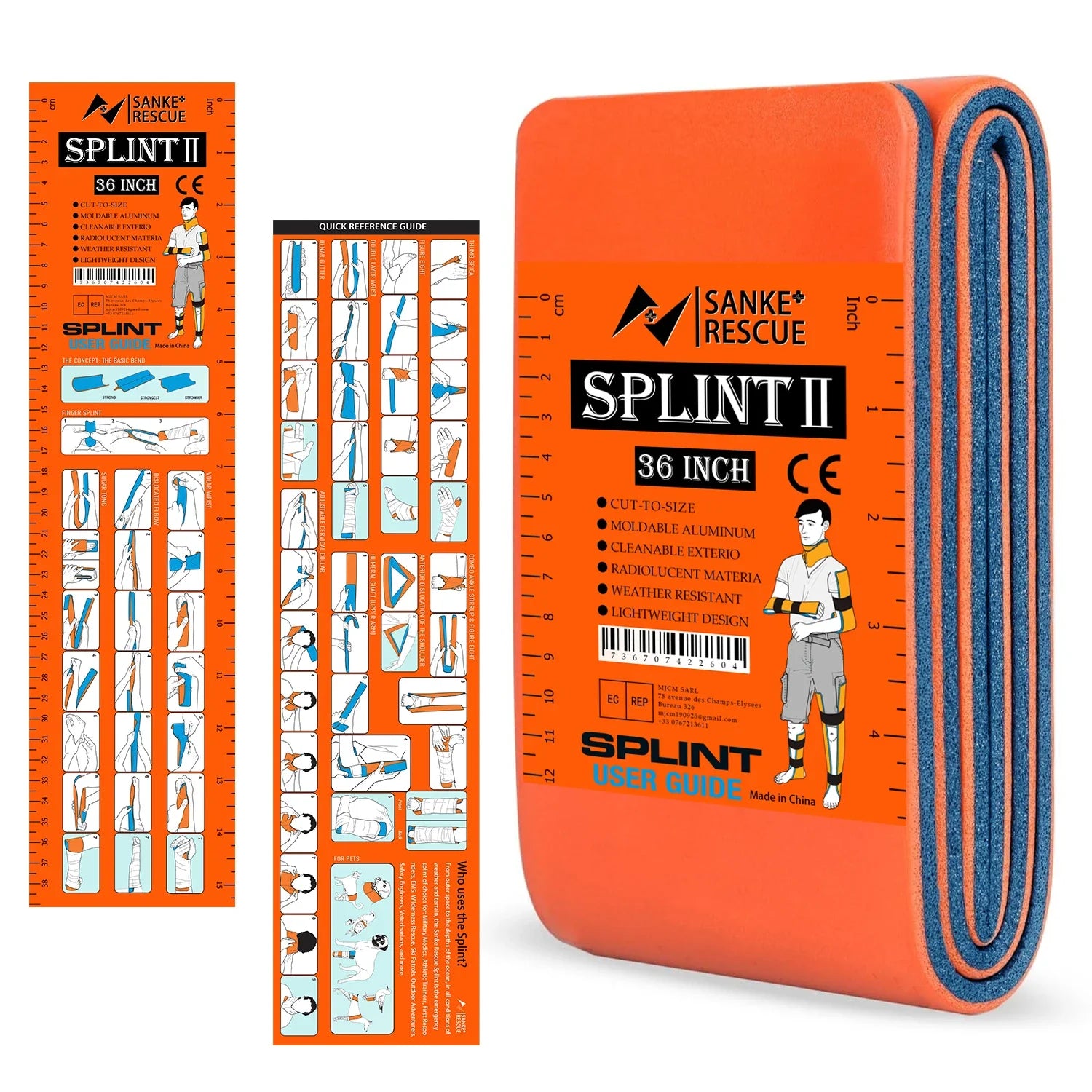 First Aid Splint 36"/18" x 4.3" – Wrist & Thumb Support Brace for Tendonitis, Arthritis, Injury